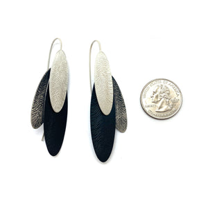 Riticulated Sterling Silver Triplet Earrings-Earrings-Anna Krol-Pistachios