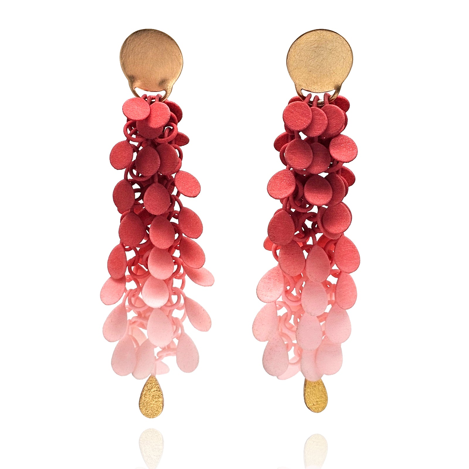 Rose Floating Leaves Earrings-Earrings-Eve Balashova-Pistachios