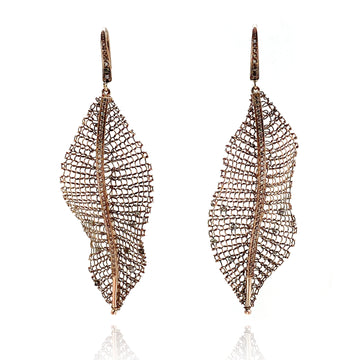 Rose Gold Leaf Earrings