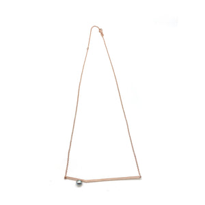 Rose Gold Pearl Line Necklace-Necklaces-Katerina Pimenidu-Pistachios