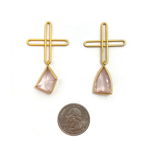 Rose Quartz Plus Earrings-Earrings-Emily Rogstad-Pistachios