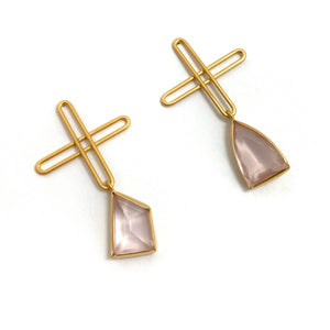Rose Quartz Plus Earrings-Earrings-Emily Rogstad-Pistachios