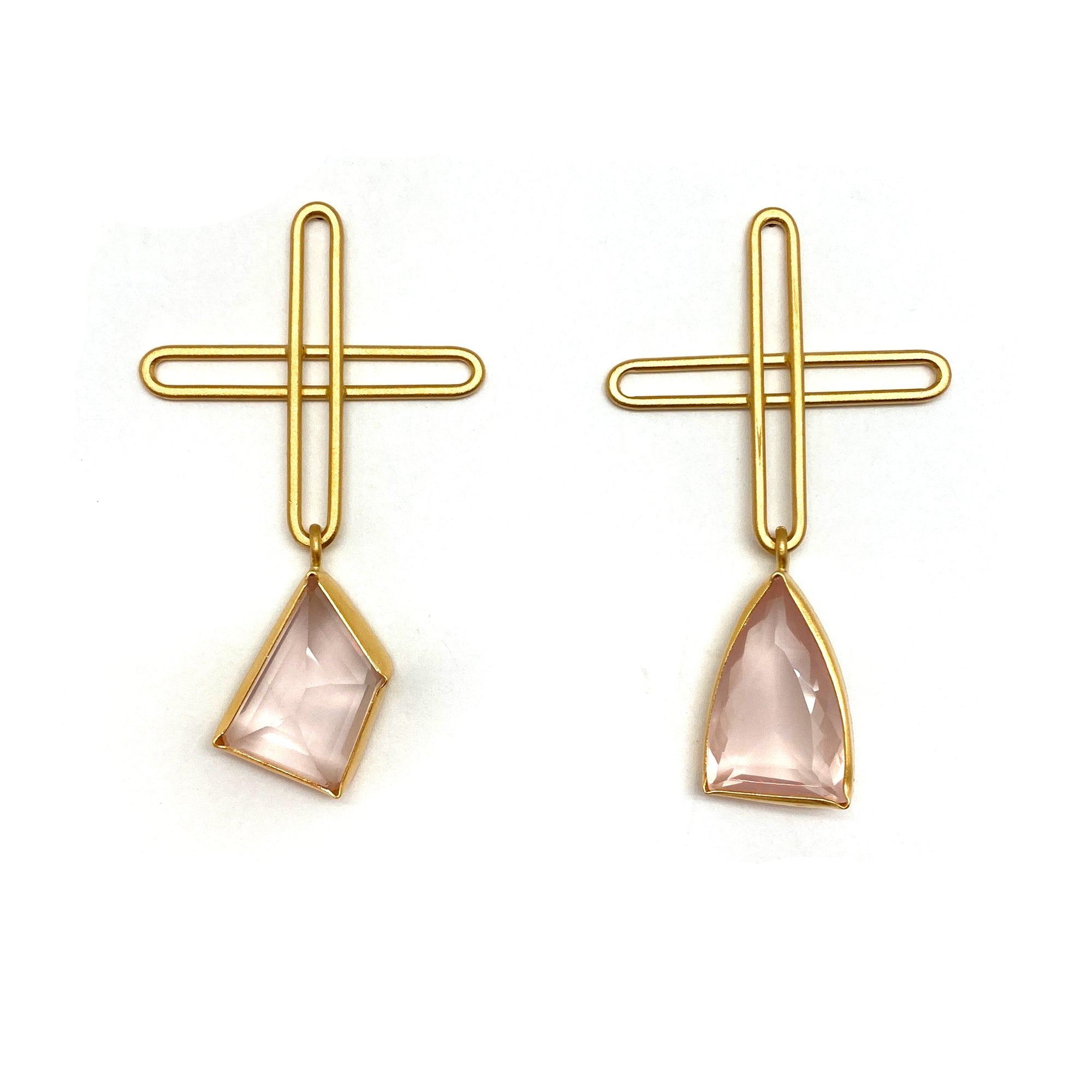 Rose Quartz Plus Earrings-Earrings-Emily Rogstad-Pistachios