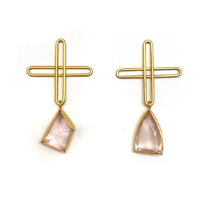 Rose Quartz Plus Earrings-Earrings-Emily Rogstad-Pistachios