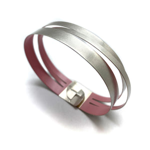 Rose Thin Stripe Bracelet-Bracelets-Claudia Hoppe-Pistachios