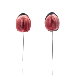Rosy Pink Flower Drop Earrings-Earrings-Naoko Yoshizawa-Pistachios