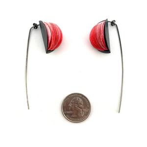 Rosy Pink Flower Drop Earrings-Earrings-Naoko Yoshizawa-Pistachios