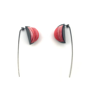 Rosy Pink Flower Drop Earrings-Earrings-Naoko Yoshizawa-Pistachios