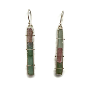 Rough Tourmaline Earrings-Earrings-Hilary Finck-Pistachios