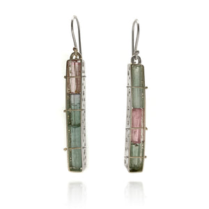 Rough Tourmaline Earrings-Earrings-Hilary Finck-Pistachios