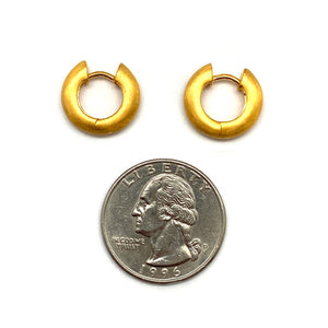 Rounded Gold Vermeil Huggies-Earrings-Erich Durrer-Pistachios