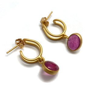 Ruby Link Hoops-Earrings-Emily Rogstad-Pistachios