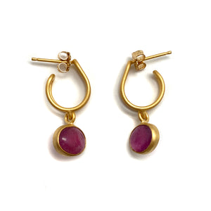 Ruby Link Hoops-Earrings-Emily Rogstad-Pistachios