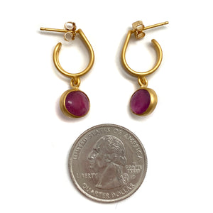 Ruby Link Hoops-Earrings-Emily Rogstad-Pistachios