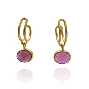 Ruby Link Hoops-Earrings-Emily Rogstad-Pistachios