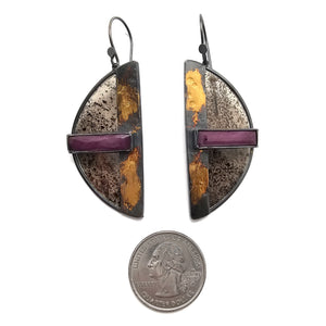 Ruby Semicircle Earrings-Earrings-Danielle Cadef-Pistachios