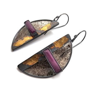 Ruby Semicircle Earrings-Earrings-Danielle Cadef-Pistachios