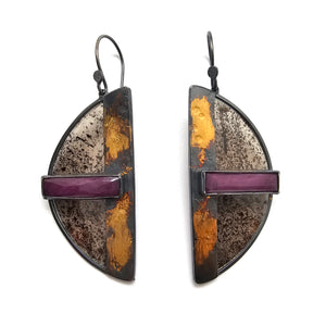 Ruby Semicircle Earrings-Earrings-Danielle Cadef-Pistachios