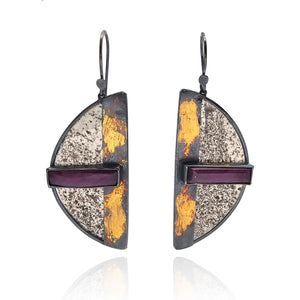 Ruby Semicircle Earrings-Earrings-Danielle Cadef-Pistachios