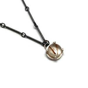 Rutilated Quartz Pendant Necklace-Heather Guidero-Pistachios