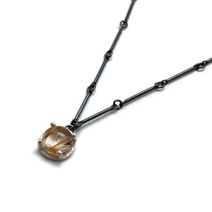 Rutilated Quartz Pendant Necklace-Heather Guidero-Pistachios