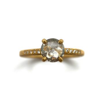 Salt and Pepper Diamond Ring