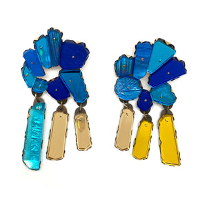 Sapphire Clip-On Cocktail Earrings-Earrings-Nikki Couppee-Pistachios