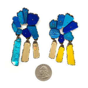 Sapphire Clip-On Cocktail Earrings-Earrings-Nikki Couppee-Pistachios