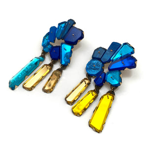 Sapphire Clip-On Cocktail Earrings-Earrings-Nikki Couppee-Pistachios