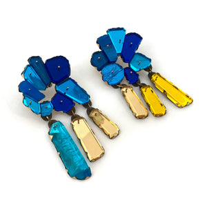 Sapphire Clip-On Cocktail Earrings-Earrings-Nikki Couppee-Pistachios