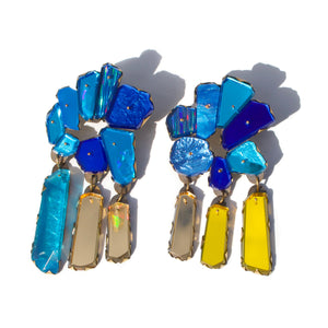 Sapphire Clip-On Cocktail Earrings-Earrings-Nikki Couppee-Pistachios