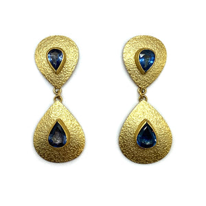 Sapphire Dangle Earrings-Earrings-Petra Class-Pistachios