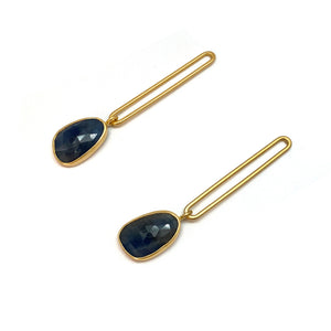 Sapphire Exclamation Earrings-Earrings-Emily Rogstad-Pistachios