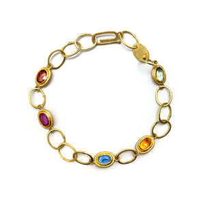 Sapphire and Gold Bracelet-Bracelets-Petra Class-Pistachios