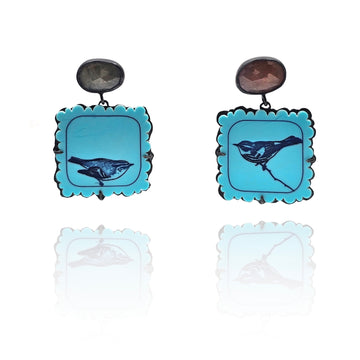 Sapphire and Turquoise Earrings