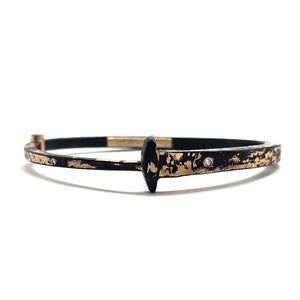 Scattered Diamond Gold Splash Nail Bracelet-Bracelets-Pat Flynn-Pistachios