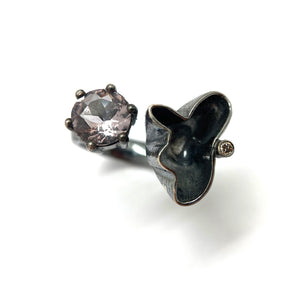 Sculptural Morganite Ring-Rings-Sabine Müller-Pistachios