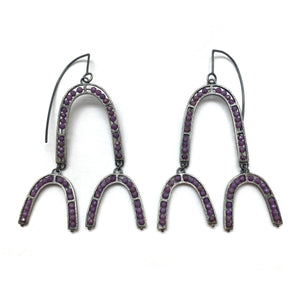 Segment Triple Arch Earrings - Phosphosiderite-Earrings-Heather Guidero-Pistachios