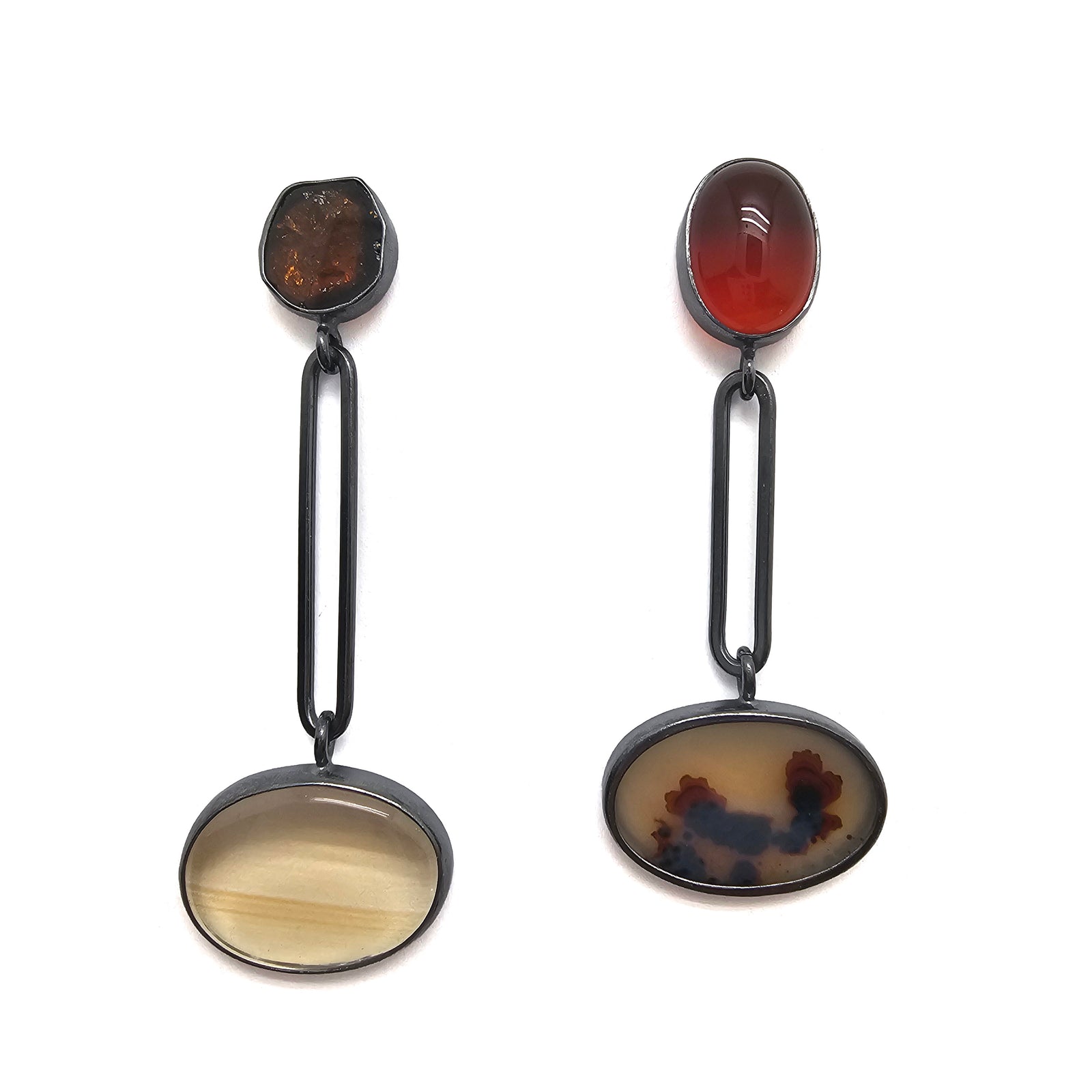 Sepia Mixed-Stone Earrings-Earrings-Emily Rogstad-Pistachios