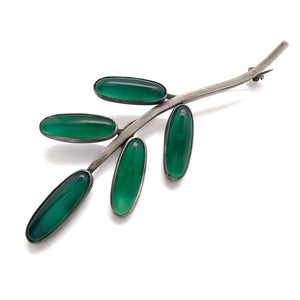 Serpentine Sprig Brooch-Pins-Liz Clark-Pistachios