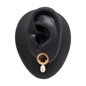 Shell Pearl Studs-Earrings-Anna Bankuti-Pistachios