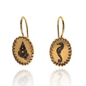 Shell and Seahorse Earrings-Earrings-Anna Bankuti-Pistachios