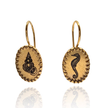 Shell and Seahorse Earrings