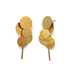 Short Gold Cluster Earrings-Earrings-Malgosia Kalinska-Pistachios