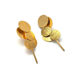 Short Gold Cluster Earrings-Earrings-Malgosia Kalinska-Pistachios