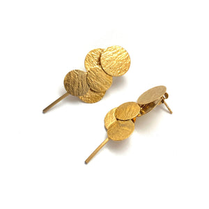 Short Gold Cluster Earrings-Earrings-Malgosia Kalinska-Pistachios