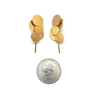 Short Gold Cluster Earrings-Earrings-Malgosia Kalinska-Pistachios