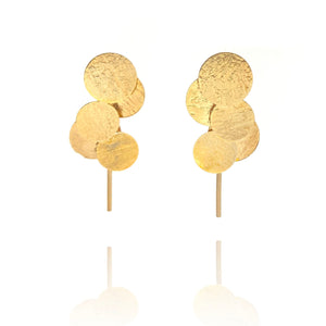 Short Gold Cluster Earrings-Earrings-Malgosia Kalinska-Pistachios