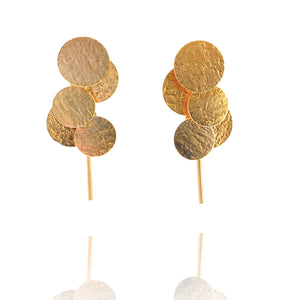 Short Gold Cluster Earrings-Earrings-Malgosia Kalinska-Pistachios