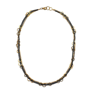 Short Mixed Metal Chain Necklace